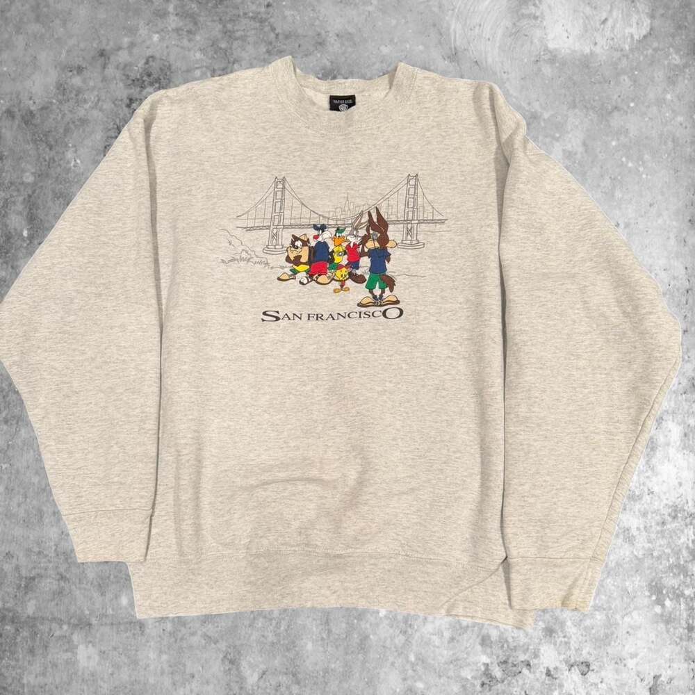 Vintage 1995 Warner Bros Studio Store Looney Tunes San Francisco Crewneck